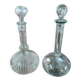 2 antique carafes