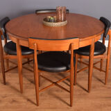 Table Ronde & 4 Chaises Victor Wilkins restauré en teck 1960s Retro G Plan Fresco