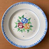 6 old flat plates in Longchamp earthenware