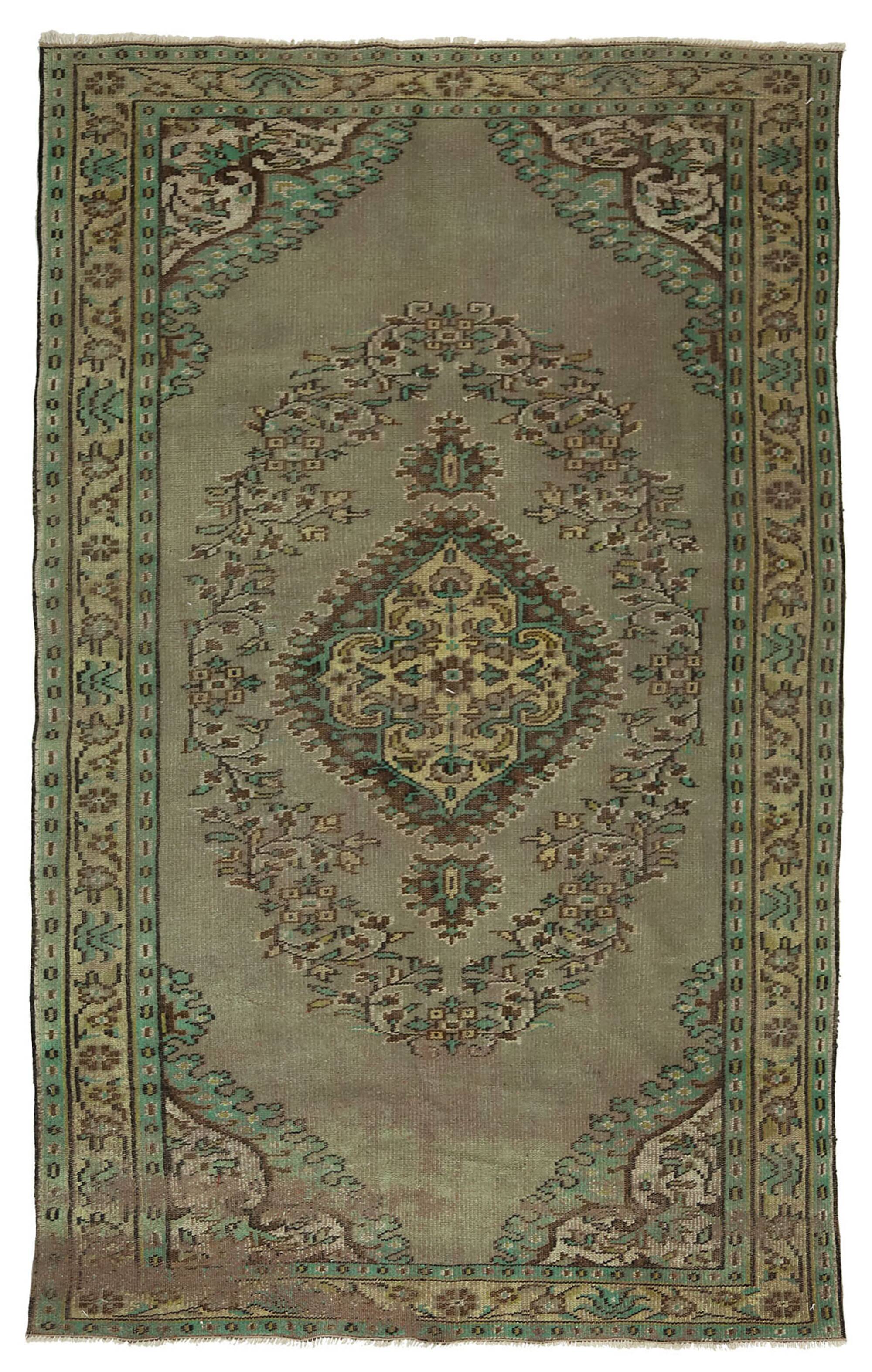 One-of-a-kind turkish handwoven vintage rug - rustic vintage charm 270x 164 cm