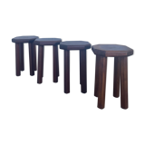 Tabourets scandinaves en teck