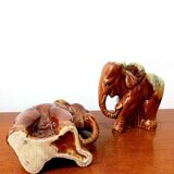 Pair of vintage ceramic elephant vases