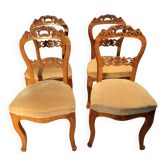 Set of 4 blond braked chairs