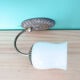 Metal wall lamp and serrated glass globe