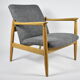 Original restored armchair GFM-64, designer E.Homa, 1960s, grey