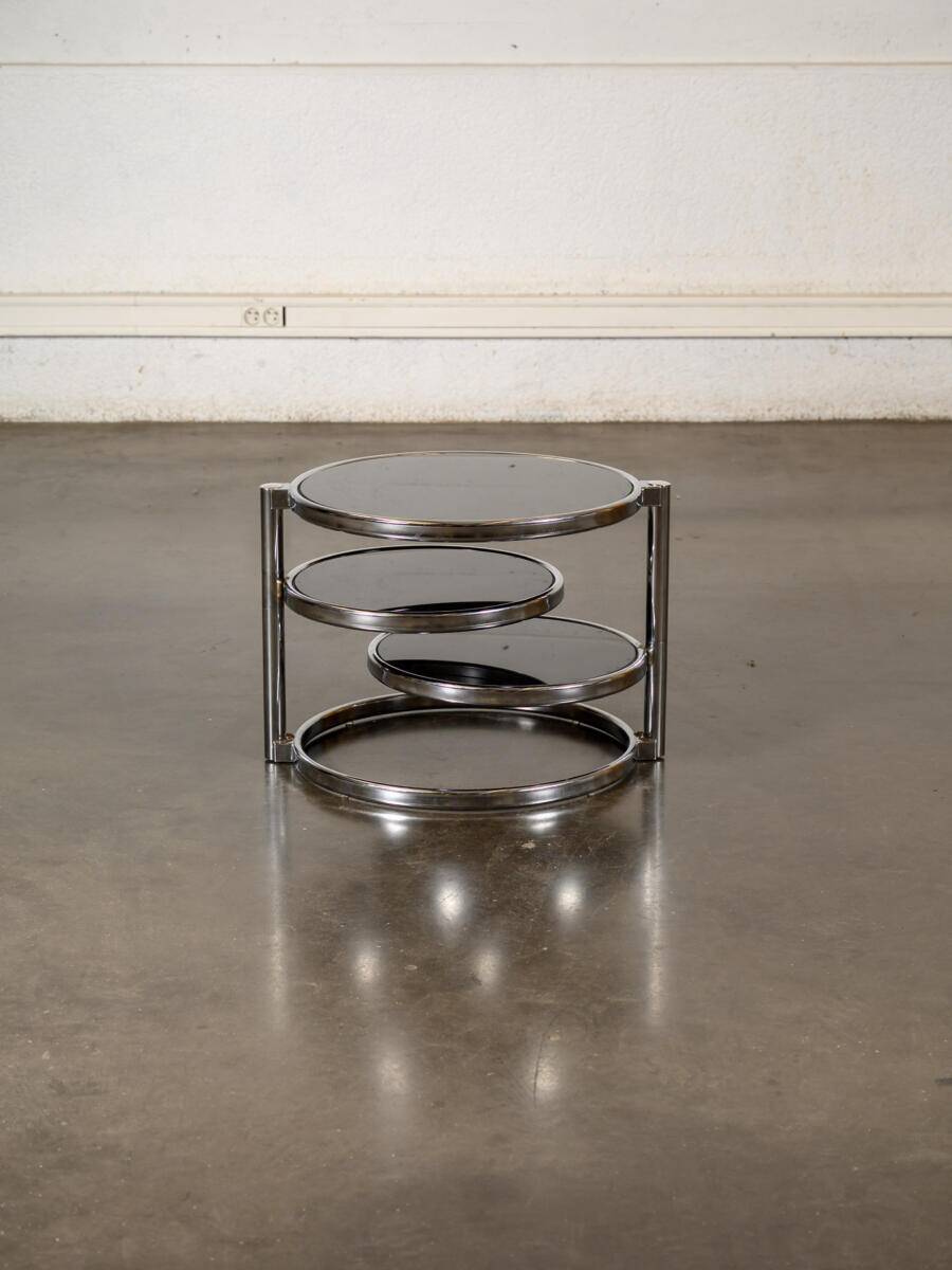 Chrome and glass coffee table