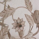 Wrought iron chandelier - Floral decor - Italy - 1950