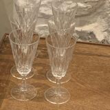 6 vintage champagne flutes patterned leaves or petals