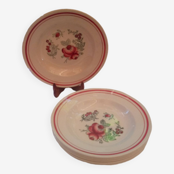 6 soup plates Bellegarde / Gien