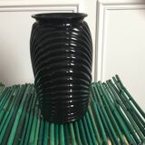 Vase en verre plissé