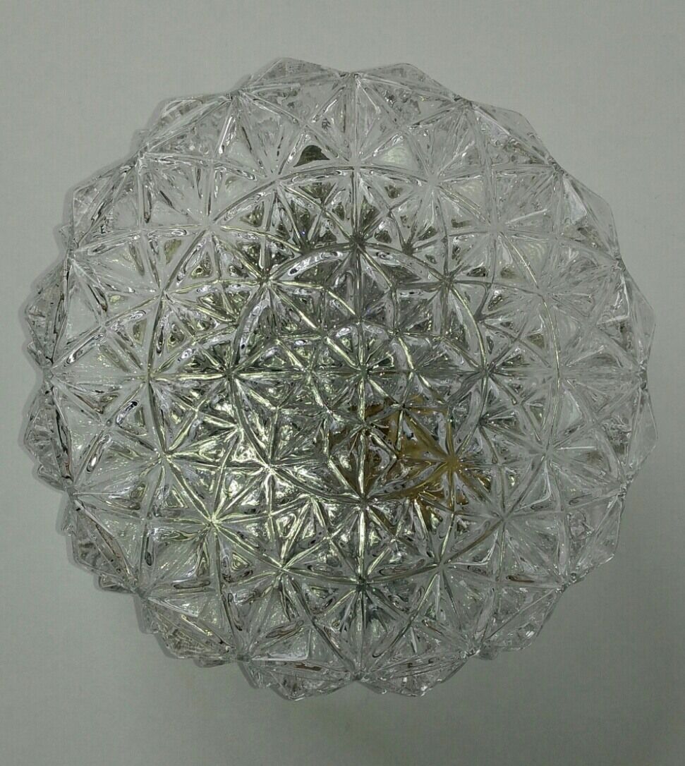 Round ceiling light glass chiseled 60s/70s never asked