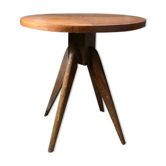 Scandinavian wood pickle round side table