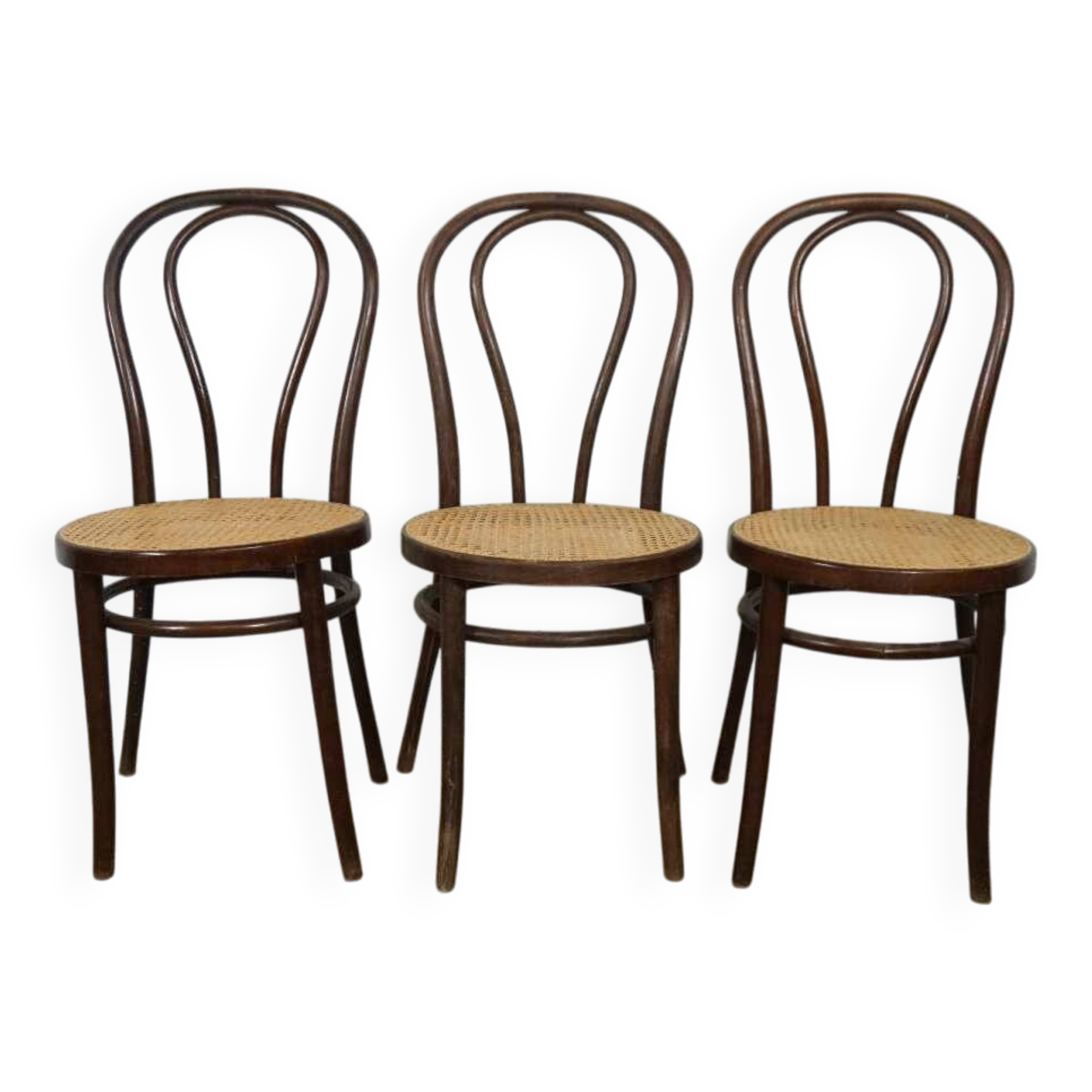 Bistro chairs No. 18 in wood and caning