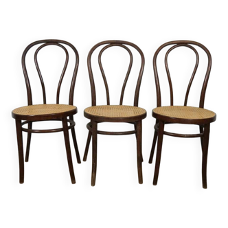 Bistro chairs no. 18 in wood and cane