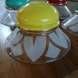 4 Art Deco glass pendant lights