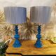 Paire de lampes vintage bleu canard
