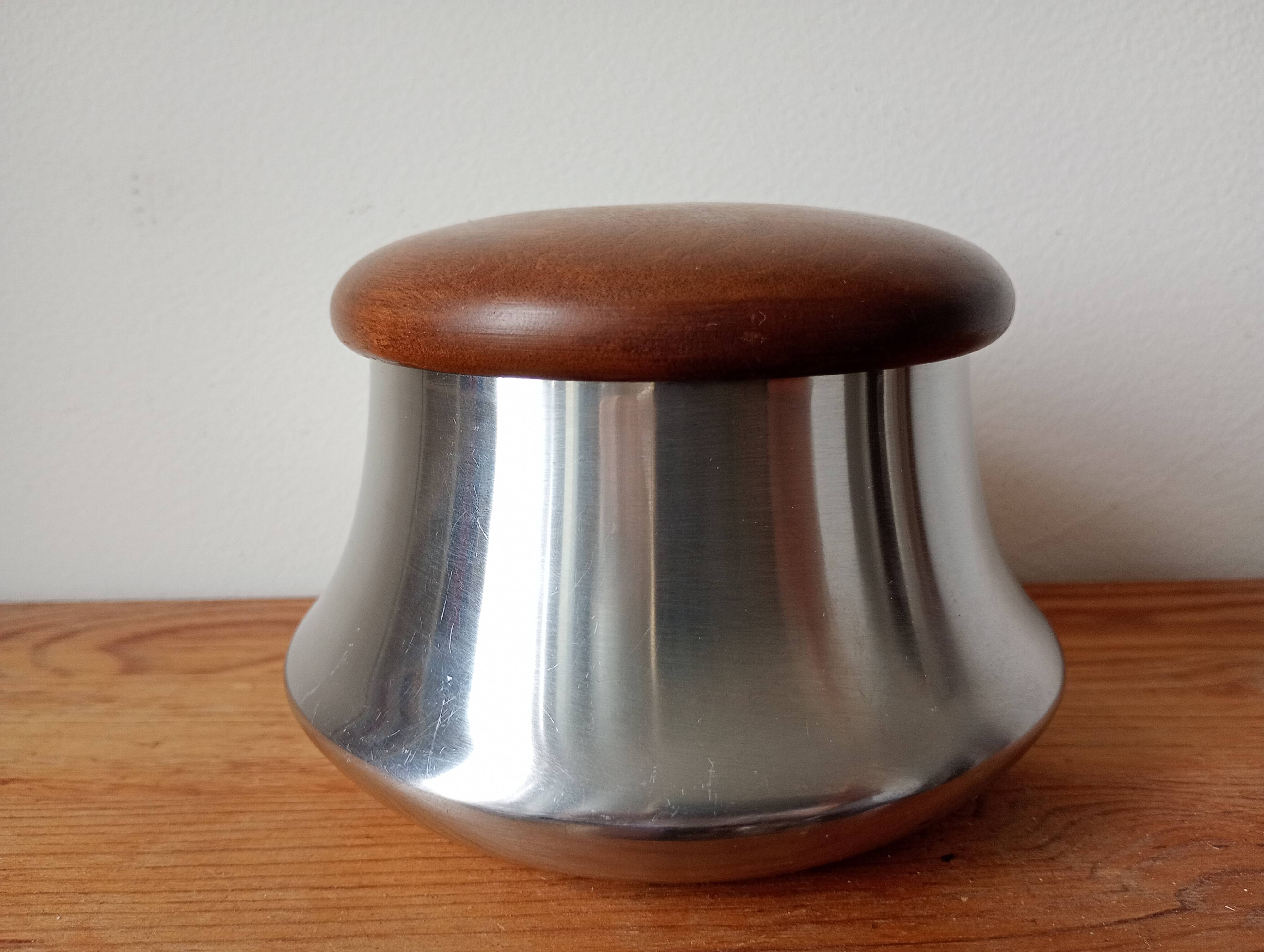 sugar bowl Remy Letang stainless steel and exotic wood