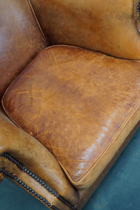 Vintage club armchair in cognac leather Netherlands