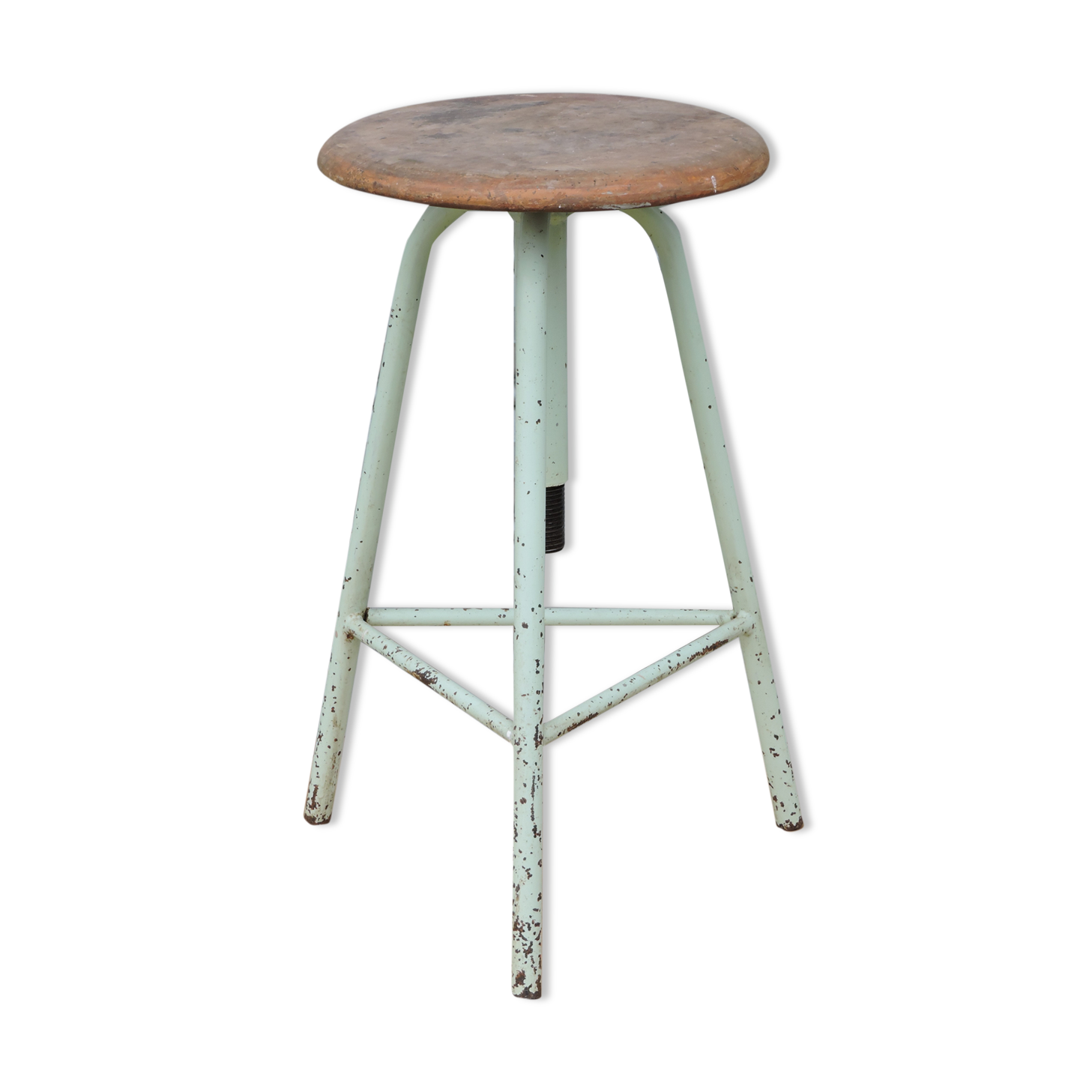 Industrial tripod stool establishments Sautereau Paris adjustable in height