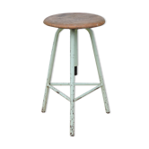 Industrial tripod stool establishments Sautereau Paris adjustable in height