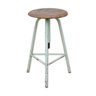 Industrial tripod stool establishments Sautereau Paris adjustable in height