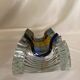 Checkerboard glass ashtray from the 1980s