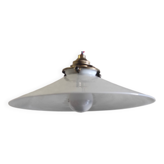 Opaline lampshade with brass claw, mid-20th century