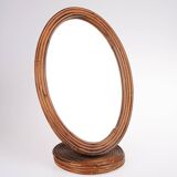 Rattan mirror to stand
