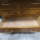 Atypical 1960s Scandinavian chest of drawers in blue Ainhoa Satiné with 4 drawers.