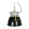 Grey cast aluminium explosion proof lamp with black enameled shade