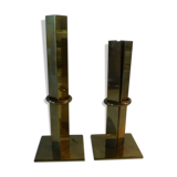 2 candlesticks with vintage-art-nouveau clamping rings