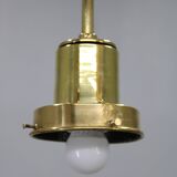 Art Deco brass and opaline glass pendant, Czechoslovakia, 1930s