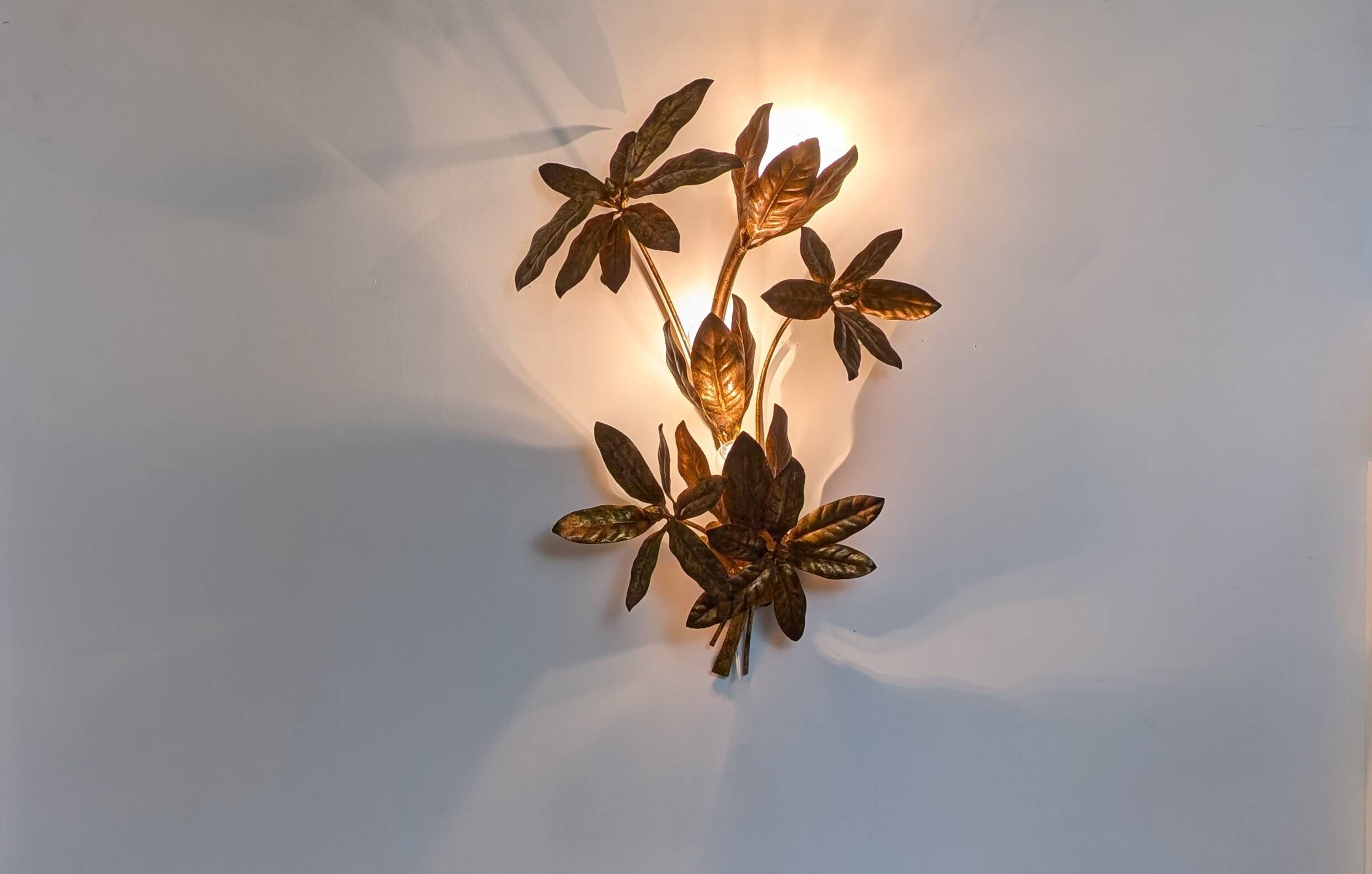 Golden leaf wall light 1970