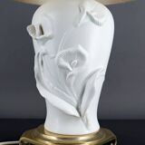 Biscuit porcelain lamp, "Calla Lily", by Nicholas Berbenczy, 1986