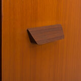 Teak sideboard consisting of a showcase with shelves and a double door