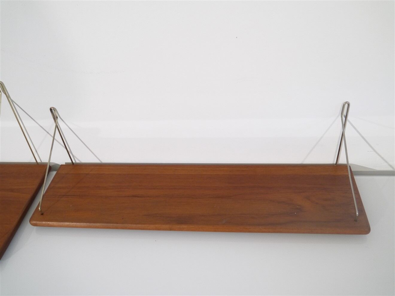 Pair of vintage Danish teak shelves 1960