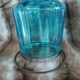 Bonbonnière en verre bleu