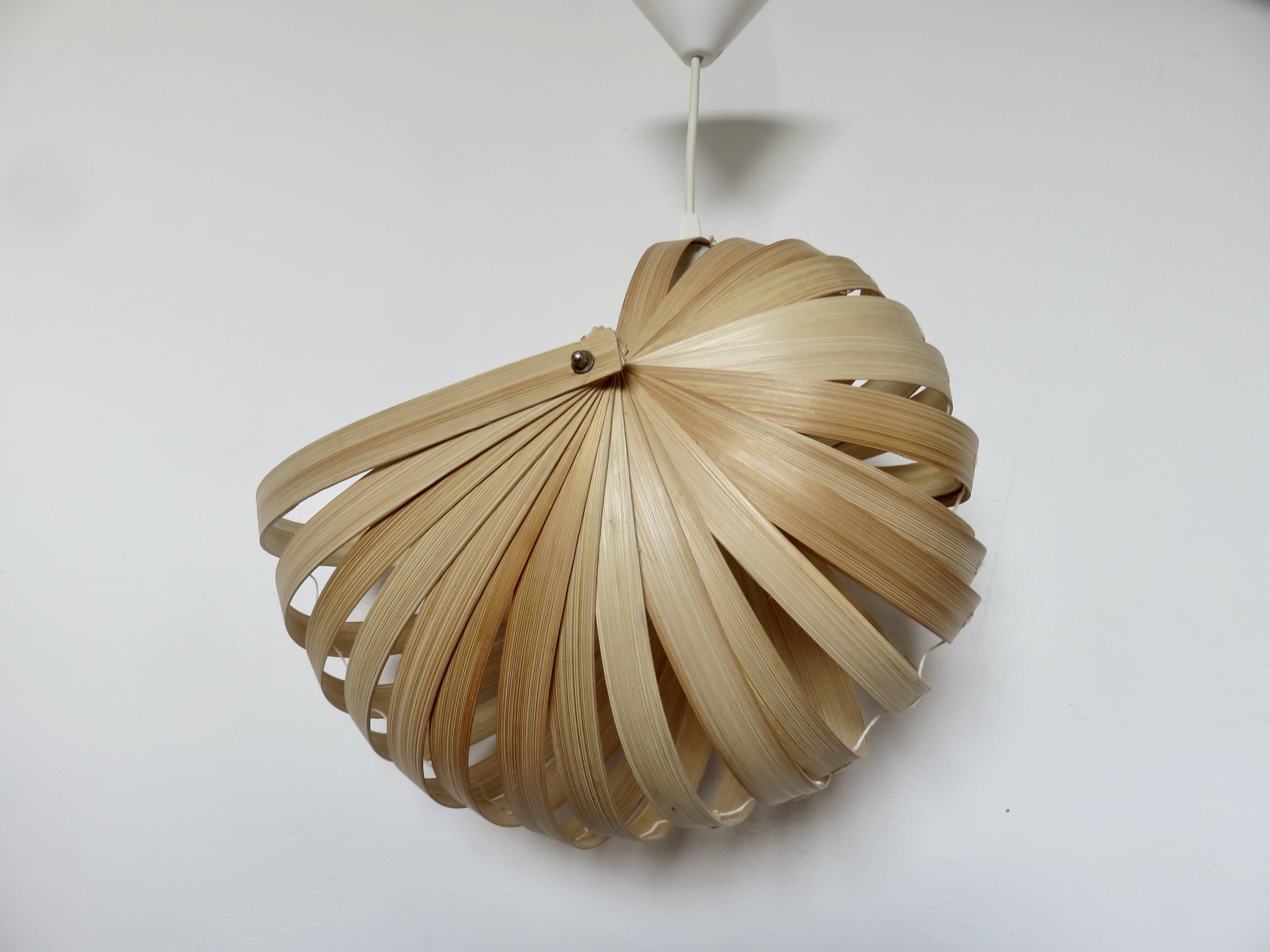 Scandinavian pendant light made of birch slats, 1990s
