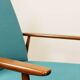 Scandinavian Lounge Chair Mid Century Design Turquoise Vintage Fabric