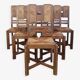 Set of 6 Art Deco oak chairs