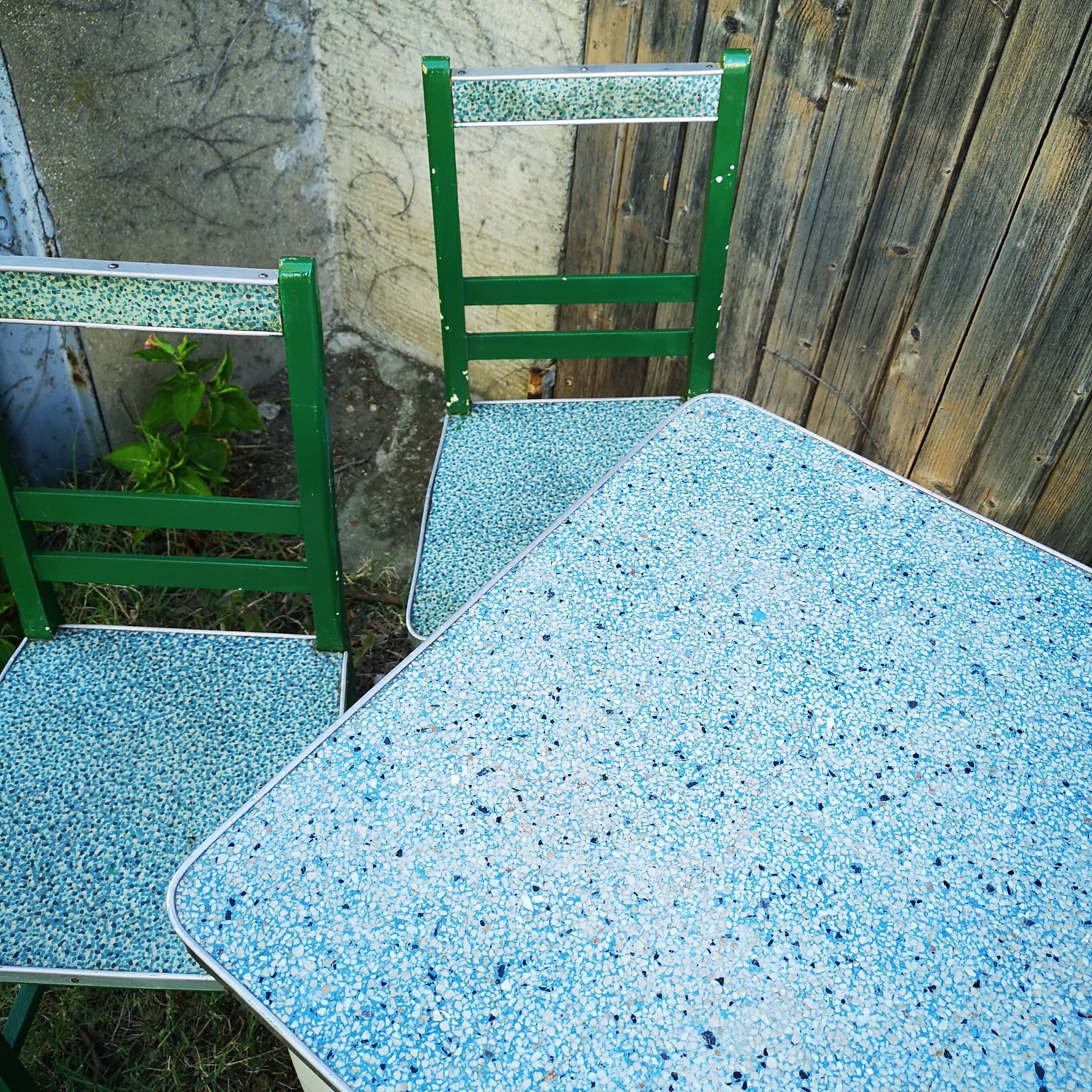 Kitchen table with 4 vintage chairs, 1950s