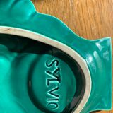 Empty pocket in the shape of a shell enamelled ceramic slurry signed SYlvio vintage