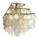 Brass and mother-of-pearl pendant lamp from the 70s