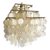 Brass and mother-of-pearl pendant lamp from the 70s