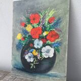 Tableau bouquet de fleurs peinture
