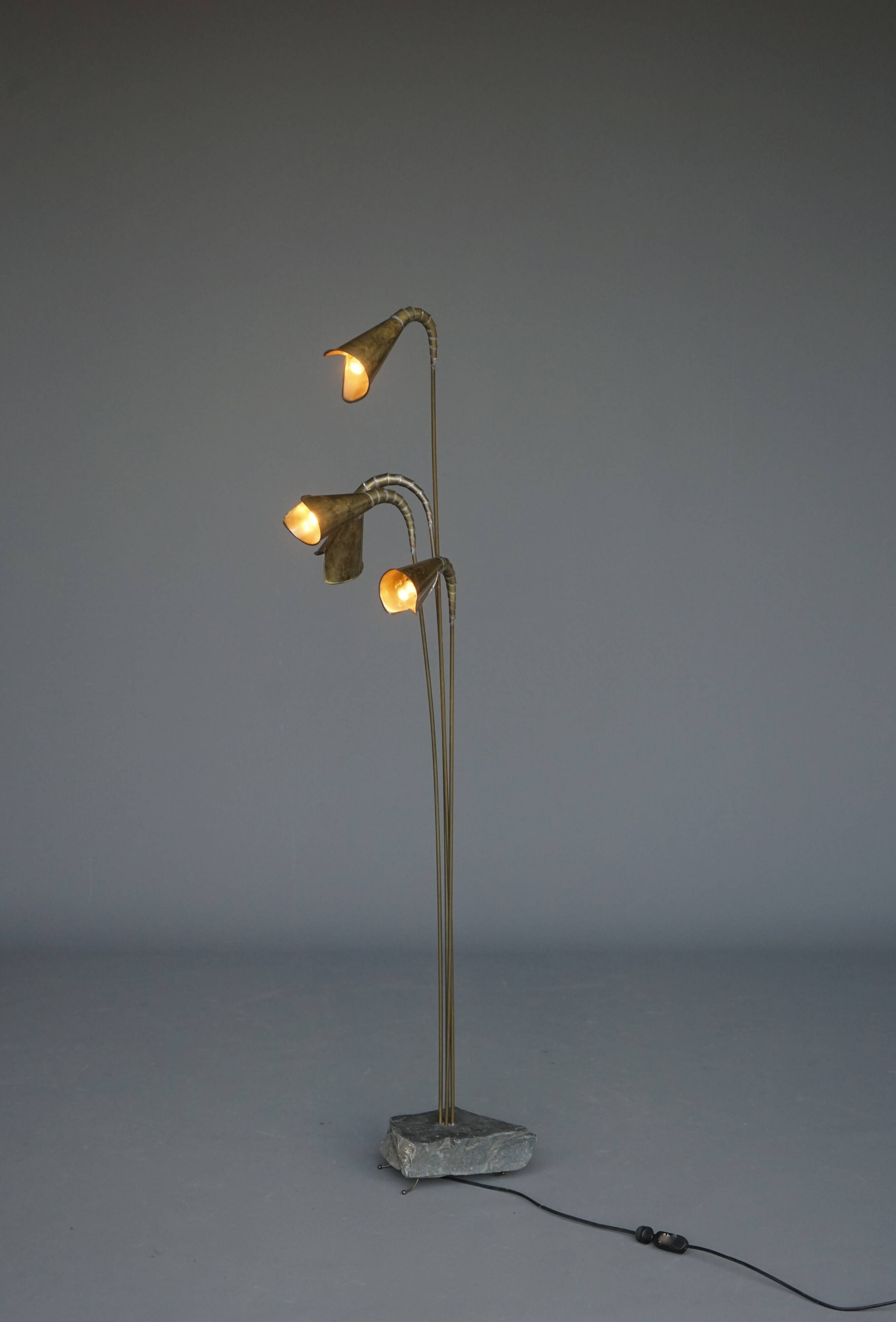 1990s artisanal Brutalist Postmodern Belgium floor Lamp