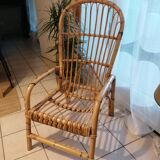 Rotin bamboo armchair