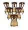 Lot of 6 Camaret beech chairs.