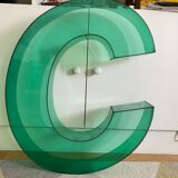 Letter signs C in transparent plexiglass