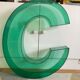 Letter signs C in transparent plexiglass